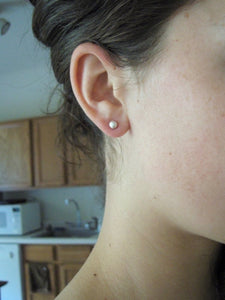 Silver stud earrings - Matte Sterling Silver Stud Earrings ( 5mm ) Matte Finish - Simple Studs - Silver Earrings - Silver Post earrings