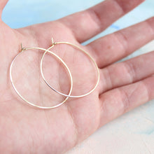 Load image into Gallery viewer, Gold Hoop Earrings Medium, Gold Hoops Earrings 1.5&quot; thin hoop earrings, gold hoop earrings