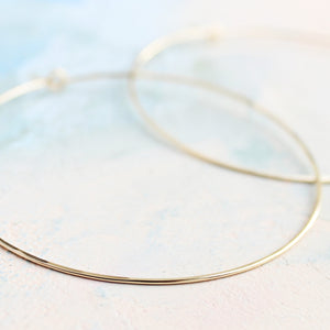 Thin Gold Hoops, Extra Large Hoop Earrings 2.5", gold earrings, large gold hoops, gold circle earrings