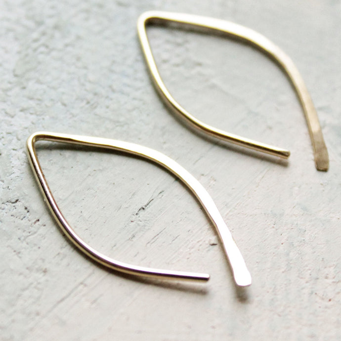 Small Gold Almond Hoop Earrings (SMALL)