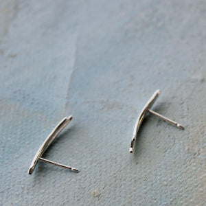 Ear Climber Earrings - silver ear climber pure sterling silver earrings with contemporary minimalist jewelry design