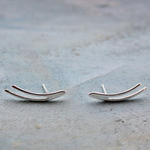 Load image into Gallery viewer, Ear Climber Earrings - silver ear climber pure sterling silver earrings with contemporary minimalist jewelry design