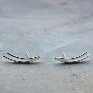 Ear Climber Earrings - silver ear climber pure sterling silver earrings with contemporary minimalist jewelry design