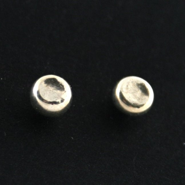 Silver Earrings- Silver Stud Earrings (4mm Pebble) - small silver post earrings - simple sterling silver studs, minimalist earring