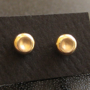 Gold Earrings - Gold Pebble Earrings ( 4mm ) - handmade gold stud earrings - small gold post earrings - gold pebble studs handmade jewelry
