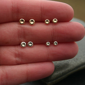 Gold Earrings - Gold Pebble Earrings ( 4mm ) - handmade gold stud earrings - small gold post earrings - gold pebble studs handmade jewelry