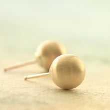 Load image into Gallery viewer, Gold Earrings, Matte Gold Stud Earrings, gold ball earrings, Jumbo 8mm, large gold stud earrings, gold post earrings