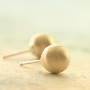 Gold Earrings, Matte Gold Stud Earrings, gold ball earrings, Jumbo 8mm, large gold stud earrings, gold post earrings