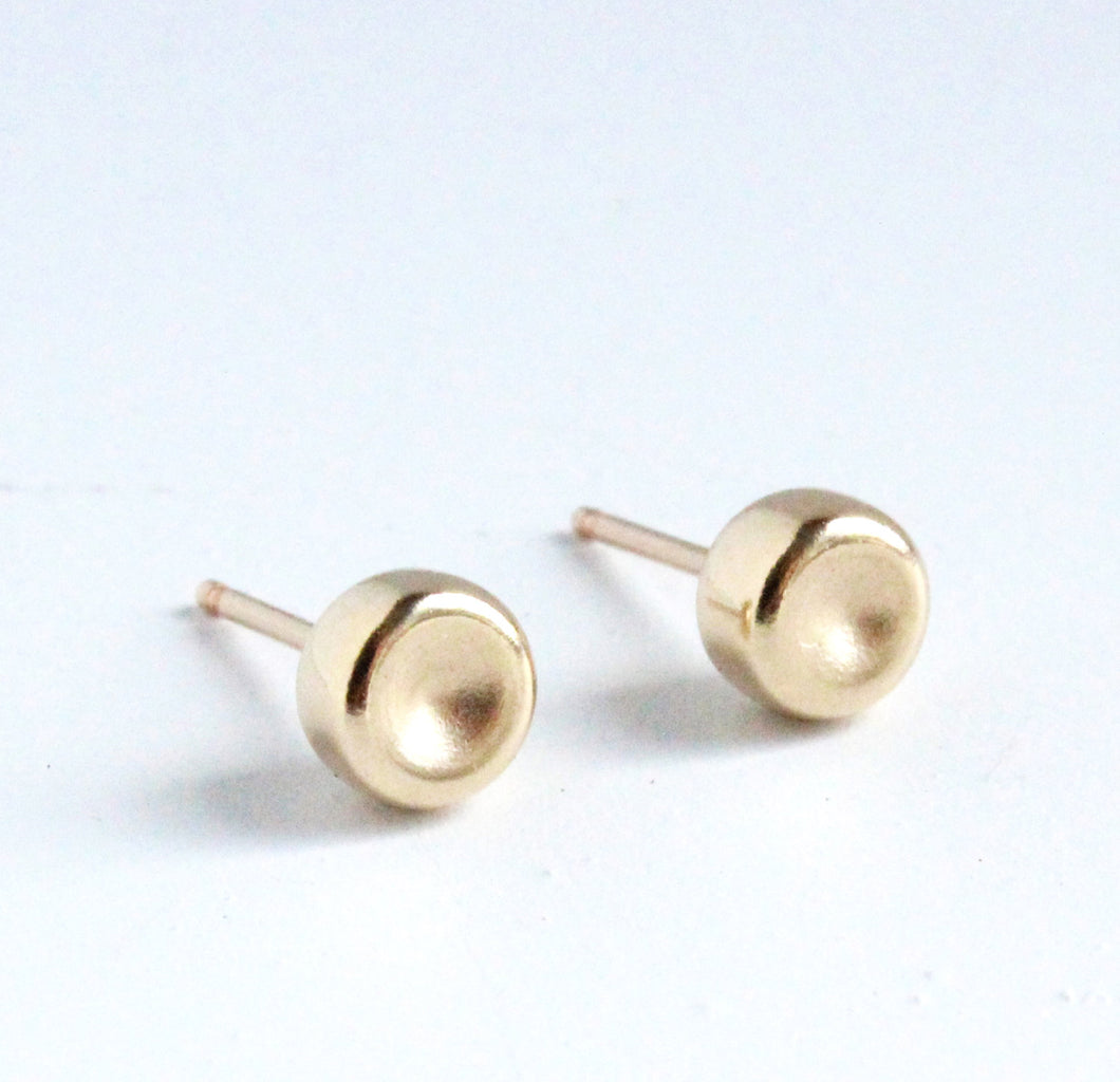 Gold Stud Earrings - Gold Pebble Posts ( 5mm ) - gold earrings, handmade jewelry stud earrings, gold post earrings, simple gold jewelry