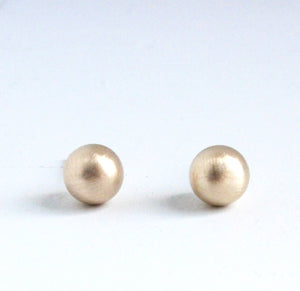 Matte Gold Stud Earrings ( 6 mm ) Handmade Jewelry - Perfect Gold Post Earrings - brushed gold earrings