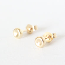 Load image into Gallery viewer, Gold Stud Earring, Pebble Post earring 4mm, simple gold earring, gold post earring, original pebble post earrings