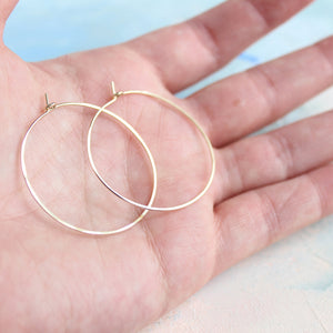 Gold Hoop Earrings Medium, Gold Hoops Earrings 1.5" thin hoop earrings, gold hoop earrings