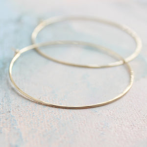 Minimal Hoop Earrings - Thin Gold Hoop Earrings - Large Hoop Earrings ( 2" ) gold hoop earings, large gold hoops