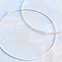 Load image into Gallery viewer, Sterling Silver Hoop Earrings, Extra Large Silver Hoops 2.5&quot; thin hoop earrings