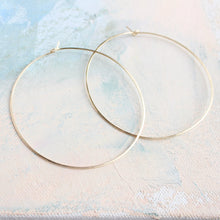 Load image into Gallery viewer, Extra Large Gold Hoop Earrings, 2.5&quot; Delicate look