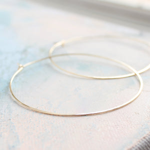 Gold Hoop Earrings - Thin Hoop Earrings, Choose your favorite size of  thin gold hoop earings, gold earrings, large gold hoops