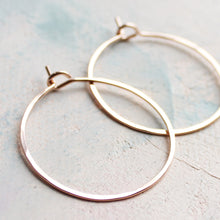 Load image into Gallery viewer, Small Rose Gold Hoops 1&quot;, Delicate Jewelry, Thin Hoop Earrings