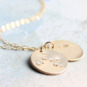 Multiple Zodiac Constellation Necklace, Gold Mothers Necklace, Personalized mothers necklace, new baby gift, new mother gift, mom necklace