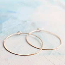 Load image into Gallery viewer, Rose Gold Hoop Earrings - Medium Hoop Earrings ( 1.5&quot; ) thin hoop earrings, gold hoop earings, pink gold earrings, hoops