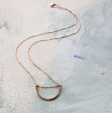 Load image into Gallery viewer, Minimalist Arc Necklace in Rose Gold fill